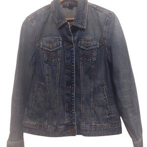 Style & Co. Blue Denim Jean Jacket Bomber Trucker Women SZ Small (Macy's)